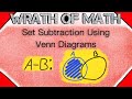 Set Subtraction Using Venn Diagrams | Set Theory