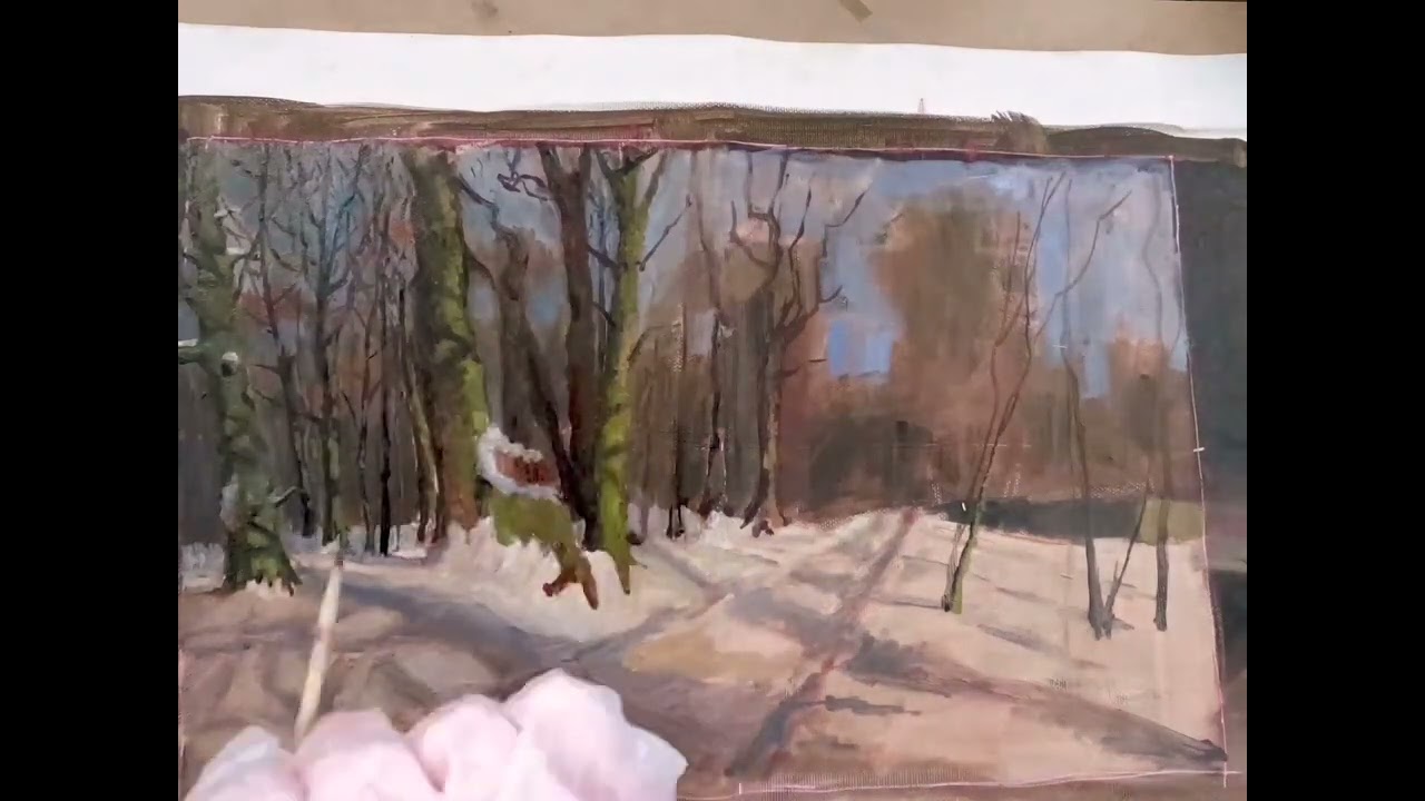 speed painting, painting a winter landscape, learning from great masters