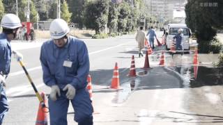 水道管破裂３カ所で水噴出、老朽化で腐食か　大阪・港区