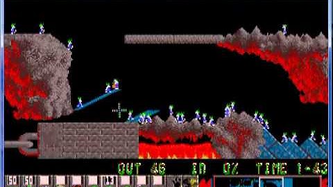 Lemmings 1 Taxing Level 24 Take a running jump