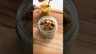 Apple Pie Overnight Oats with Date Caramel Sauce #plantbasedrecipes