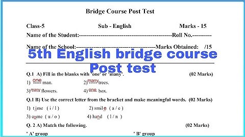 5th English bridge course Post test ||@tashasvisisters1571