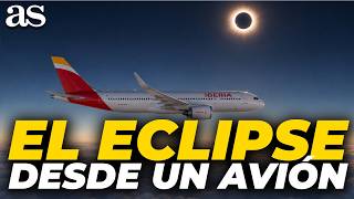 SECUENCIA COMPLETA del ECLIPSE desde un AVIÓN de IBERIA