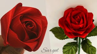 DIY Satin Ribbon Rose / Tutorial On How To Make Ribbon Roses / DIY Ribbon Flowers