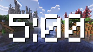5 Minute Ambient Minecraft Fly-through Countdown Timer 🌏⏳