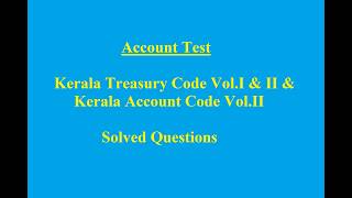 Account Test (Lower)  KERALA TREASURY CODE january 2025