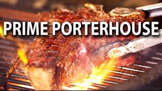 3.5 pound, 35 day dry aged, prime porterhouse steak, reverse seared
out on the primo xl oval, mouth watering delicious awesomeness!!! like
& subscribe ! than...