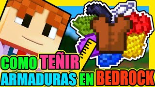 COMO TEÑIR UNA ARMADURA DE CUERO MINECRAFT BEDROCK - YouTube