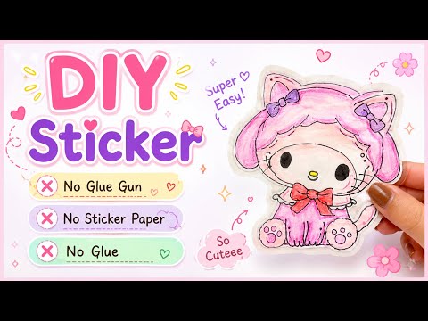 DIY Cute Sticker for iPad 💖✨ | Handmade Sanrio stickers/ Diy stickers| Handmade my melody stickers