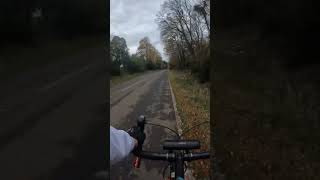 Road cycling in bad weather, Perquenco junction with Selva Oscura, Araucania, Chile. #cycling #chile