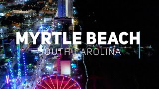 Celebrity Myrtle Beach by night, South Carolina | 4K drone footage Profile
