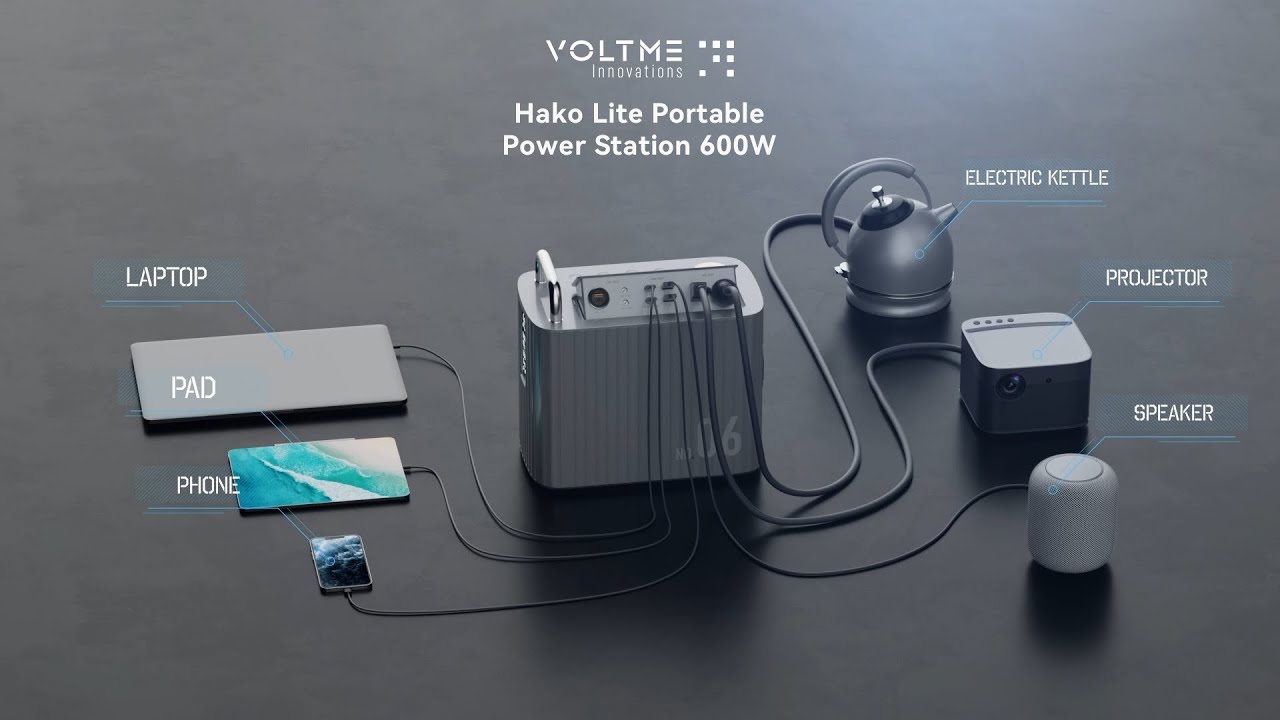 Voltme Hako Lite Portable Power Station 600W – Foldable Design, Fast Charging & Perfect for Camping