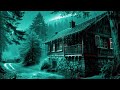 Dark Forest Rainstorm with Cabin | Relaxing Nature Sounds at Night
