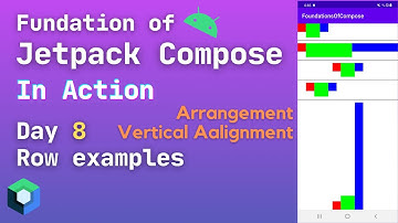 android jetpack compose row example | jetpack compose row arrangement row vertical alignment | day8