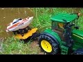 BRUDER RC tractor and RC BOAT water ride