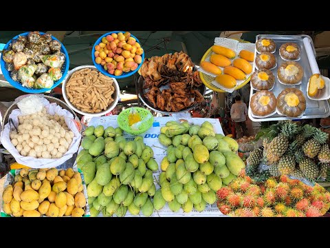 Morning Lifestyle of Vendors Sell Fresh Food for Lunch – Walking Tour at Traditional Street Market