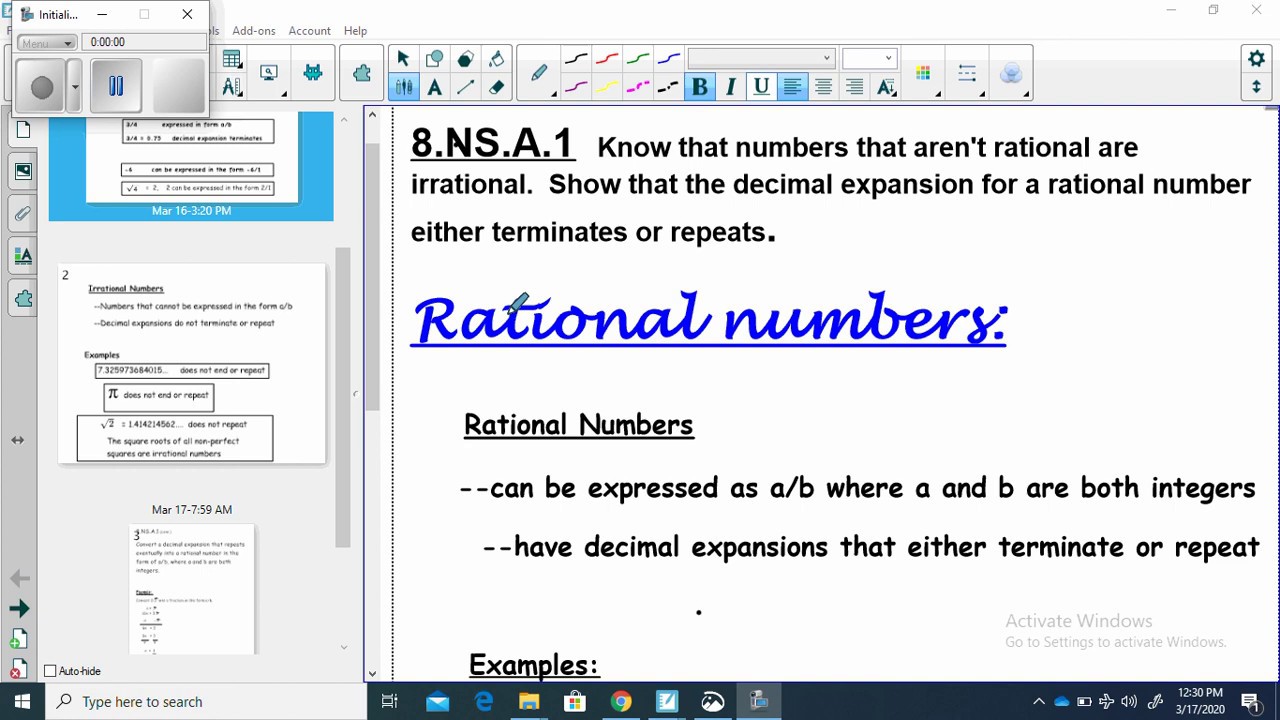 8.NS.A.1 Rational and Irrational Numbers Review - YouTube
