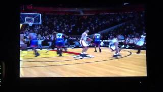 Lebron James hits a clutch a 3pt nba2k12 for ps2