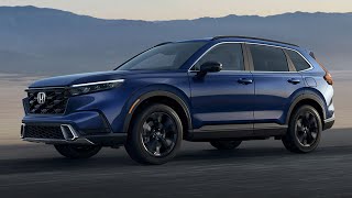 2023 Honda CR-V Sport Touring Hybrid – Interior, Exterior and Driving
2023 Honda CR-V Debuts With More Space, Sport Touring Hybrid Trim
Its the largest Honda CR-V of them all, and it has a rugged new face to match the size.
When one of the best-selling SUVs in North America gets a significant reboot, folks take notice. The Honda CR-V may not be as glamorous as a new sports car or hot-blooded supercar, but it officially enters its sixth generation with this, the 2023 model. A rugged exterior upgrade hides a refined interior, with hybrid power taking a larger role beneath the skin.
The 2023 CR-Vs new face likely isnt much of a surprise. We got a preview back in May when images from Chinas Ministry of Industry and Information Technology were posted online. Now, we get a better taste of its larger mesh grille that adds a rugged flavor shared with the Ridgeline pickup truck. Thinner headlights further emphasize the grilles size, with up-market Sport and Sport Touring hybrid models also getting more aggressive front and rear fascias.
Honda didnt simply upgrade body panels for a beefier appearance. The new CR-V is 2.7 inches longer and nearly a half-inch wider than its predecessor. It rides on a wheelbase thats 1.6 inches longer, and while that doesnt sound like much, the changes make the sixth-generation CR-V the largest of them all. Rear-seat passengers enjoy more legroom, and theres 26.3 cubic feet of cargo space in the back. With the rear seatbacks folded, space increases to 76.5 cubic feet.
Speaking of the interior, Honda already teased the new digs so there wont be any surprises there. Borrowing heavily from the Civic, the CR-V features the same classy layout with a standard-issue 7-inch touchscreen perched in the middle of the dash. A 7-inch digital instrument panel greets the driver, and on higher-trim models, the infotainment screen grows to 9 inches. Gray and black cloth upholstery is standard issue, with leather available. Honda says the CR-Vs center console offers the most storage of any vehicle in its class.
Technology-wise, Apple CarPlay and Android Auto are standard across the board, as is the Honda Sensing suite of driver-assist and safety systems. For 2023, that includes a new wide-angle camera with a 90-degree field of view, and a radar system that can see 120 degrees. Blind-spot monitoring is standard, and Hondas Traffic Jam Assist with low-speed braking and sign recognition are available. When venturing off the beaten path, Hondas Real Time AWD system is updated and offers several driving modes depending on conditions. For the first time in the CR-V, hill descent control is available.
At launch, the 2023 Honda CR-V will be offered in four trim levels. It starts with the EX, followed by the EX-L and both feature the familiar turbocharged 1.5-liter four-cylinder engine making 190 horsepower (142 kilowatts). Sport and Sport Touring round out the CR-V trim levels, each packing an updated 2.0-liter four-cylinder hybrid powertrain. The tweaked setup actually makes a bit less horsepower compared to the outgoing model – 204 versus 212 – but torque is up to 247 pound-feet (335 kilowatts).
Honda will announce pricing for the new 2023 CR-V at a later date. Currently, the 2022 CR-V LX is the entry-level model at $28,045, including Hondas $1,245 destination charge. However, the EX will become the base model for 2023, which means the sixth-gen model will likely start over $30,000. Expect EX and EX-L models to go on sale in the summer, with Sport and Sport Touring hybrid models on sale towards the end of the year.
Source: Honda
Intro 00:00
Sport Touring Exterior 00:33
Sport Touring Interior 01:21
CR-V EX Exterior 02:38
CR-V EX Interior 03:05
CR-V Driving 03:43
AD1CAR Automotive videos and latest car news
SUBSCRIBE NOW 2023 Honda CR-V Sport Touring Hybrid – Interior, Exterior and Driving