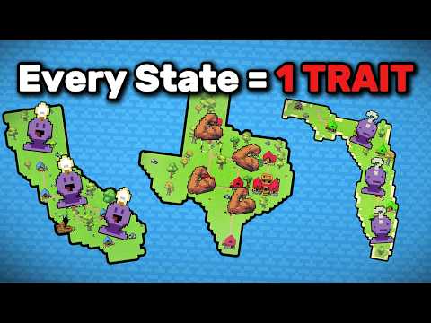 WorldBox But Each STATE Gets Their Own TRAIT!