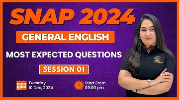 SNAP 2024 | General English | MOST EXPECTED QUESTIONS | Session 01 | Suman Ma