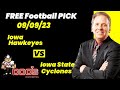 Free Football Pick Iowa Hawkeyes vs Iowa State Cyclones Prediction, 9/9/2023 College Football