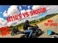 BMW S1000R vs Yamaha MT10 Remaped vs MT10 Stock  vs Suzuki GSXR1000R - New Top Speed - DragRace