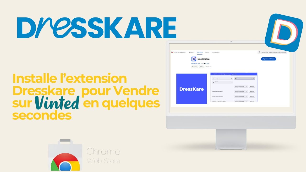 Installation rapide de l'extension Dresskare pour Vinted