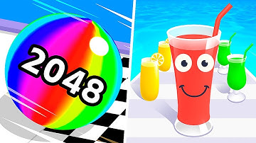 Ball Run 2048 vs Juice Run - All Levels Gameplay Walkthrough Android & IOS - NEW APK GAME!