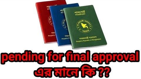 E Passport Pending Final Approval এর অর্থ কি ??