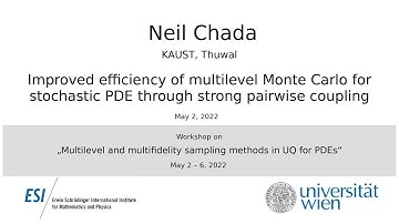Neil Chada - Improved efficiency of multilevel Monte Carlo for stochastic PDE