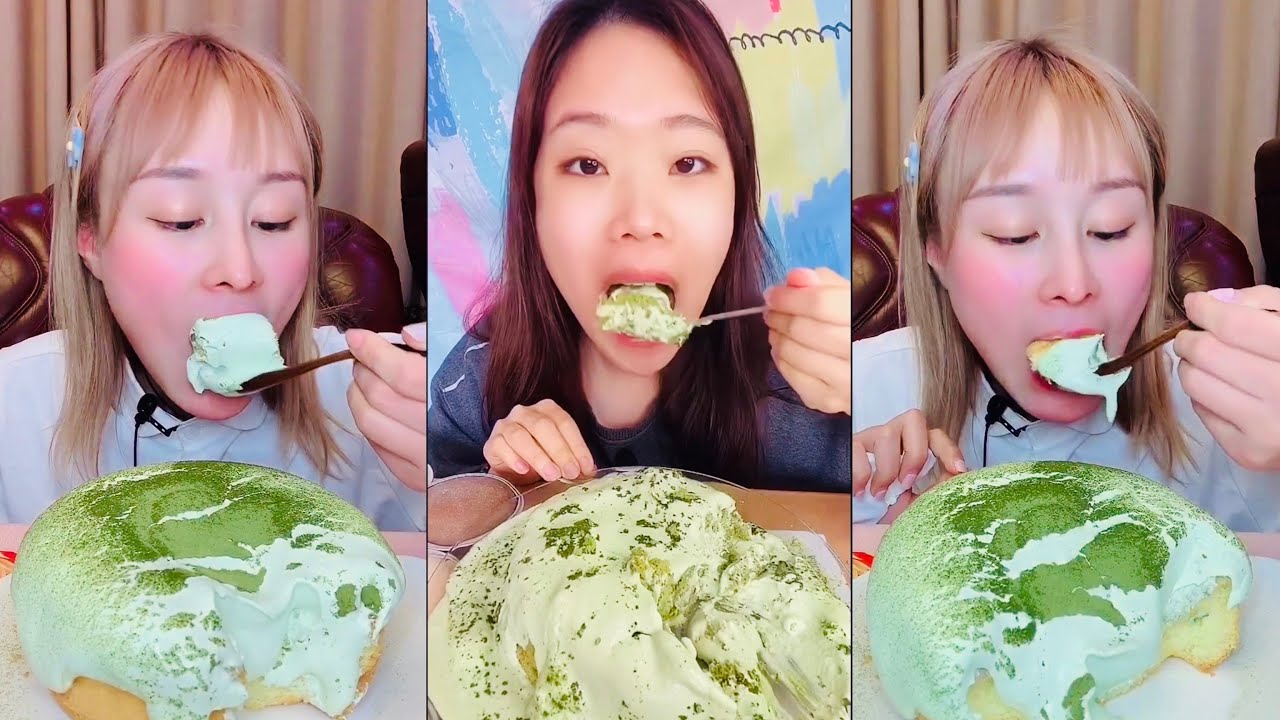 ASMR GREEN MATCHA LAVA CAKE *Green Matcha series* Mukbang |먹방 | 饮食表演 | การแสดงการกิน| 食事ショー
