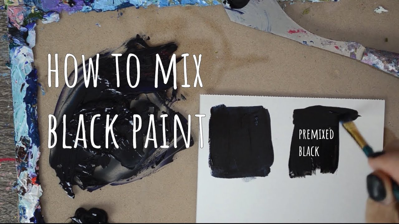 How to mix black paint plus all black painting! YouTube