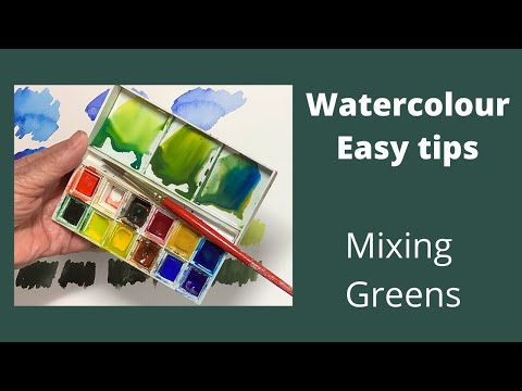 Easy watercolour tips, mixing greens