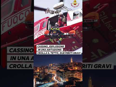 Video Cassino, esplosione in una abitazione: crolla il tetto, due feriti gravi