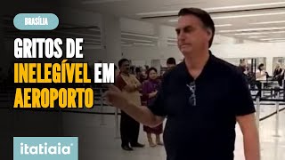 Pessoas Gritam Inelegível Em Aeroporto De Brasília Onde Bolsonaro Desembarcou