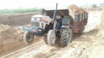 eicher 330 power plus tractor full loading trolley me jor lagata hai !amazing driver !tractor video