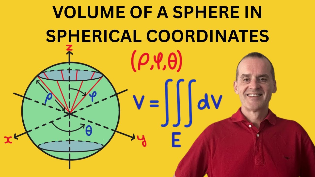 Найдите объем сферы, используя тройное интегрирование и сферические координаты.