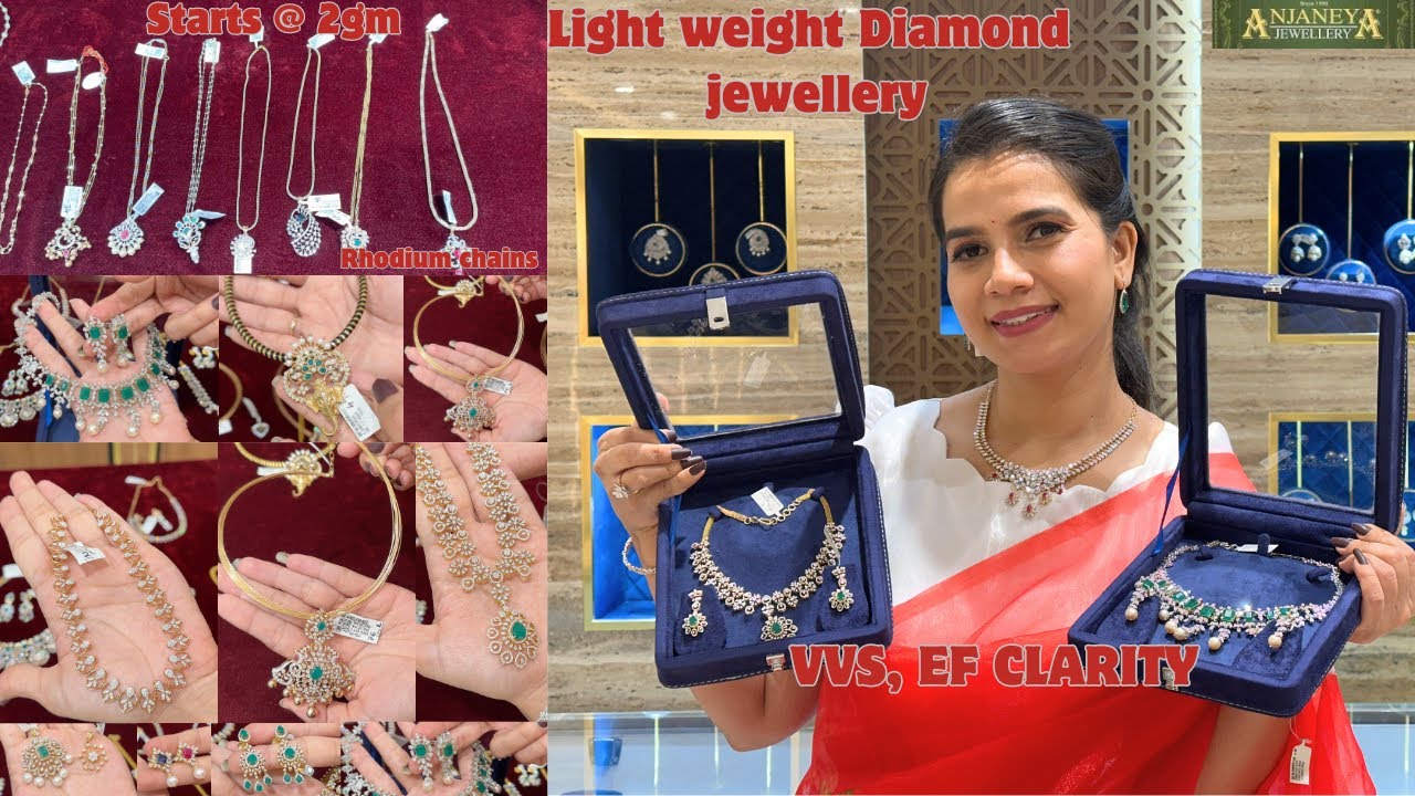 Anjaneya Jewellery Budget Friendly light weight Diamond jewellery in pure 18 & 22kt gold 🤑