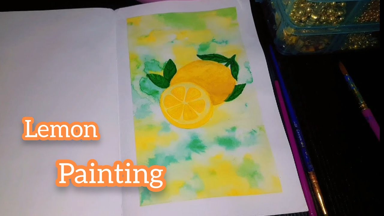 Easy in lemon watercolor painting🍋💛 | aesthetic art for beginners