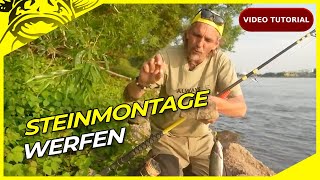 Schritt-für-Schritt Anleitung: Welsangeln vom Rhein-Ufer - Steinmontage Werfen🎣