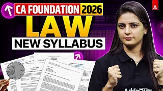 CA Foundation Law Full New Syllabus | CA Foundation Law Jan 26 | CA Yashika Gera