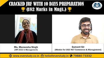 Interview with Ms. Maneesha Singh | 182 Marks in Management | UGC NET | JRF 2022