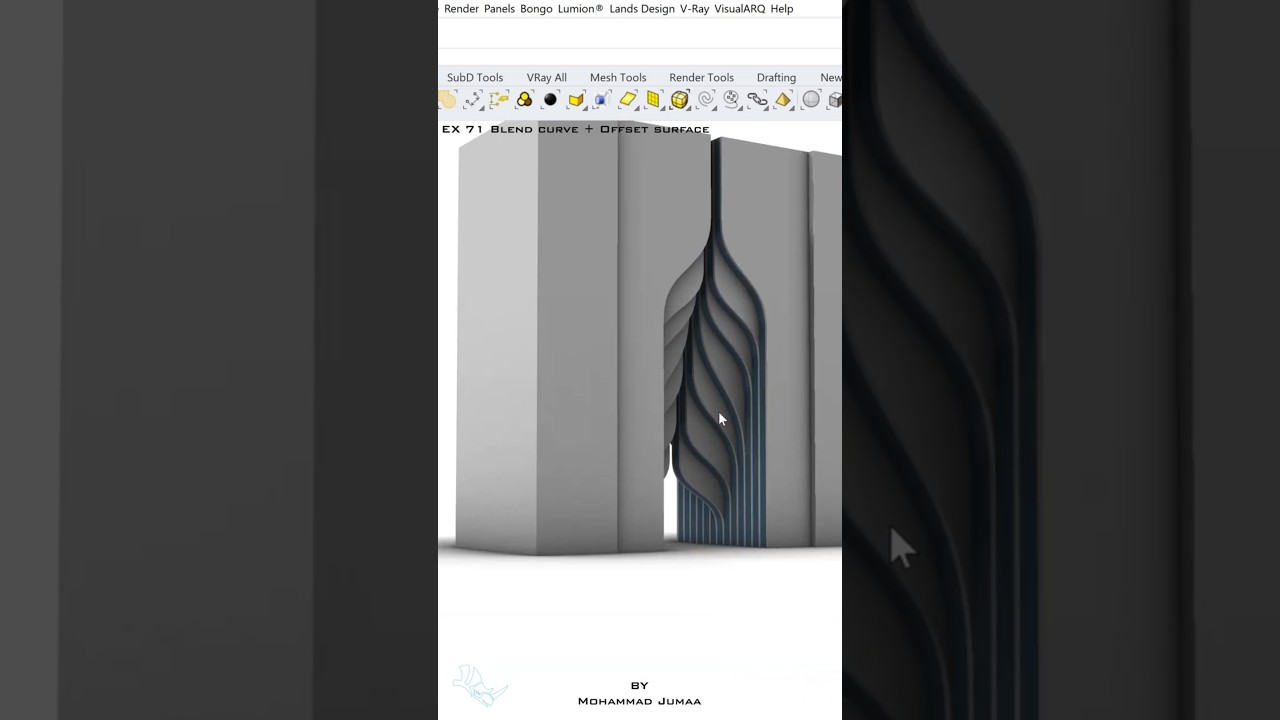 Rhino - EX 71 - Blend curve + Offset surface