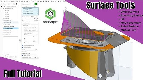 Onshape Tutorial on Surface Tools with Examples | Move Boundary, Ruled Surface, Mutual trim .