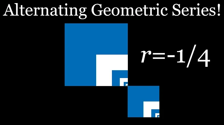 Geometric Series: Alternating Sum of Powers of 1/4 (visual proof)