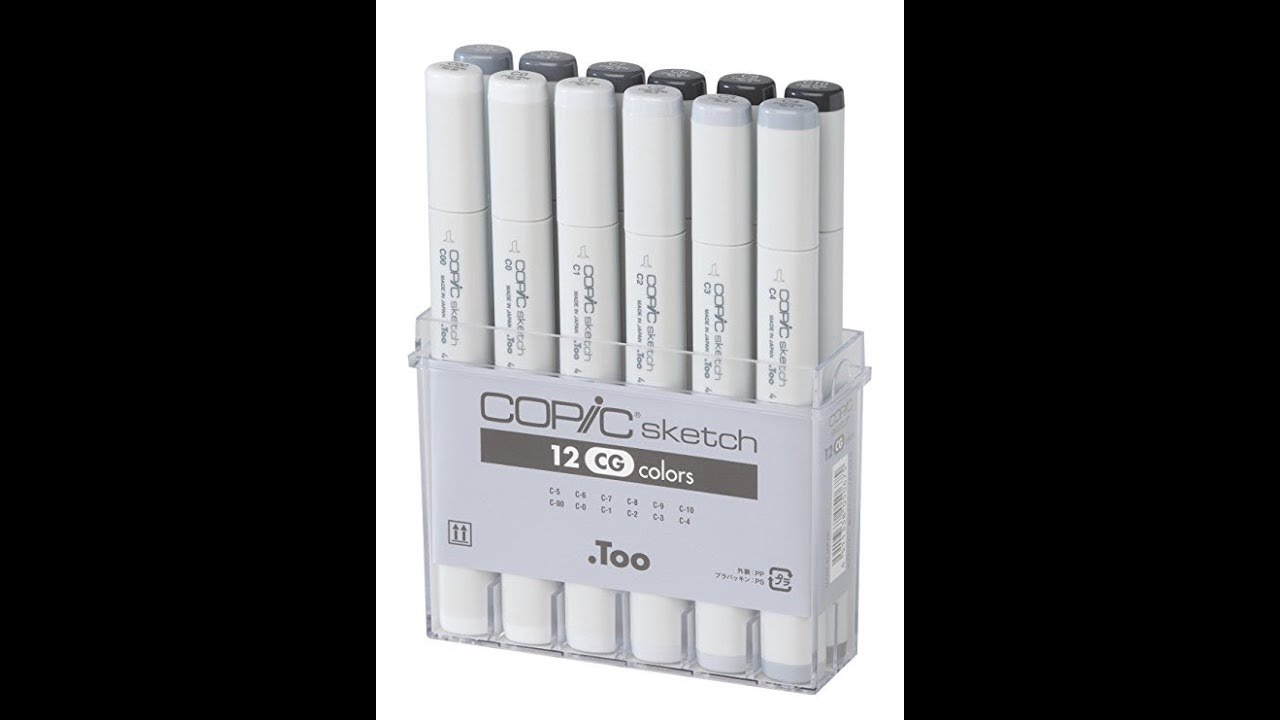 Copic Markers 12-Piece Sketch Set, Cool Gray