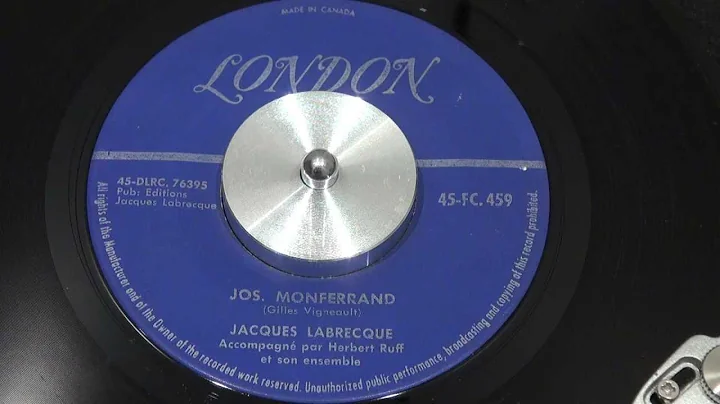 JACQUES LABRECQUE - Jos Monferrand - 1959 - LONDON