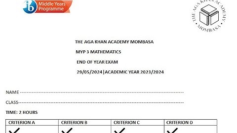 IB MYP3 ASSESSPREP EXAM CRITERION A