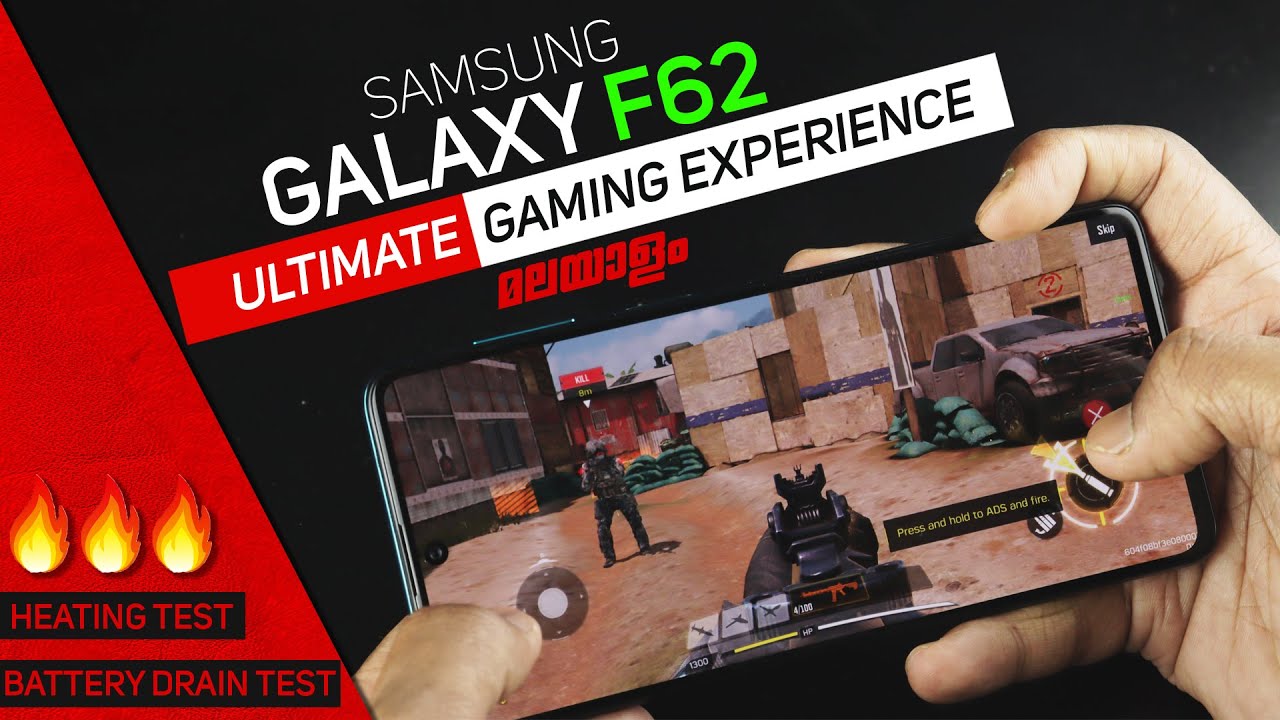 Samsung Galaxy F62 Gaming Review Malayalam | Gameplay with Heating Test & Battery Drain Test